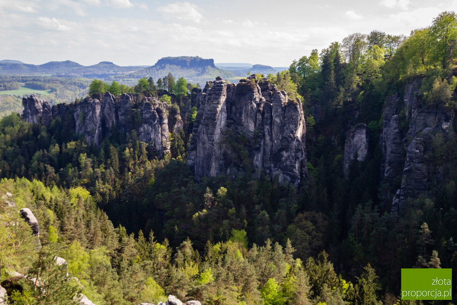 Saksonska Szwajcaria W Bastei I Konigstein Niemcy Saksonia