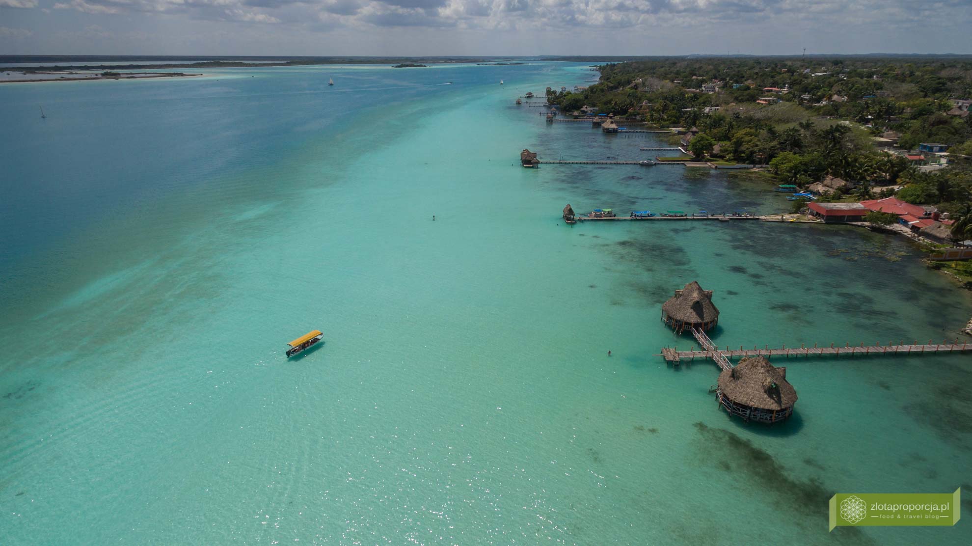 Meksyk, Jukatan, Bacalar, Laguna Bacalar, Laguna Siedmiu Kolorów; Jukatan atrakcje