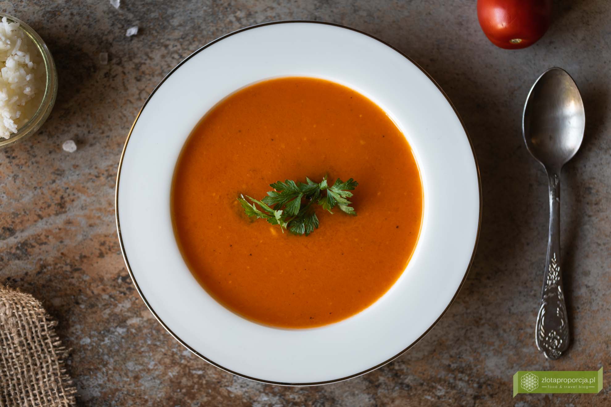 zupa pomidorowa ze świeżych pomidorów; zupa pomidorowa; przepis; zupa krem ze świeżych pomidorów;