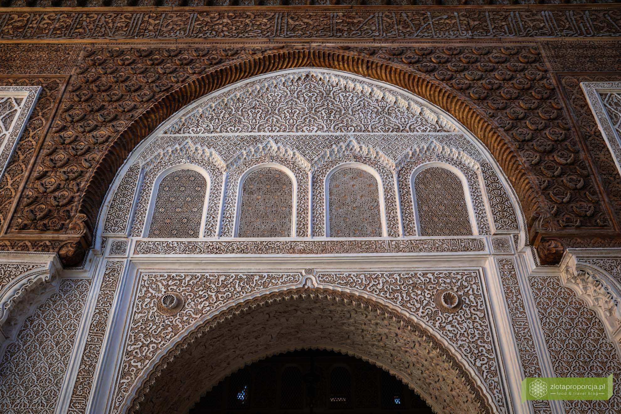 Marrakesz; medresa Marrakesz; Medresa Ben Youssef; Maroko; atrakcje Marrakesz; co zobaczyć w Marrakeszu; architektura Marrakeszu; medersa ben youssef; madrasa ben youssef;
